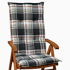 Hochlehner Sessel Gartenstuhl Auflagen Gartenpolster Kissen In Anthrazit Kariert Furniture Dining Chairs Home Decor