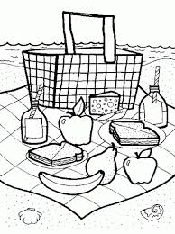 Free printable coloring page let s go to the beach. Picnic Basket Coloring Page Fun Family Crafts