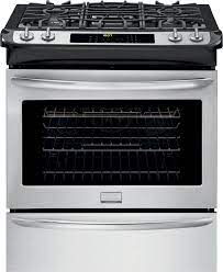 Frigidaire Fggs3065pf 30 Inch Slide In Gas Range With 4 Sealed Burners 4 5 Cu Ft Oven Continuous Grates Storage Drawer Self Clean True Convection Quick Frigidaire Gallery Slide In Range Kitchen Stove