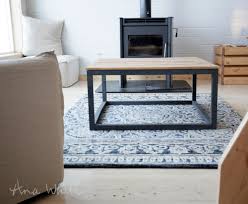 Elegant coffee table isolated over white, with clipping path. Square Industrial Coffee Table Ana White