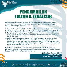 Check spelling or type a new query. Institut Teknologi Pln Ø¹Ù„Ù‰ ØªÙˆÙŠØªØ± Gaes Yang Ingin Mengambil Ijazah Transkrip Nilai Dan Atau Legalisir Silahkan Disimak Pengumuman Berikut Yaa Ksatriapetir Itpln Sttpln Infokampus Https T Co 5ihaahubrj