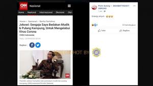 Jokowi mengatakan mudik dilakukan saat menjelang hari raya idul fitri. Cek Fakta Jokowi Bedakan Mudik Pulang Kampung Untuk Mengelabui Corona