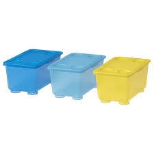 Glis Box With Lid Yellow Blue 17x10 Cm Ikea In 2020 Ikea Box With Lid Small Picture Frames