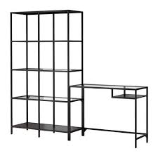 Vittsjo Shelving Unit With Laptop Table Black Brown Glass 78 3 4x14 1 8x68 7 8 Ikea Shelving Unit Shelving Glass Shelving Unit