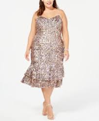 Adrianna Papell Plus Size Multicolored Sequin Midi Dress Pink 22w Dresses Plus Size Cocktail Dresses