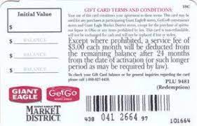 One handy difference between money and gift cards, though: Gift Card Giant Eagle Giant Eagle United States Of America Giant Eagle Col Us Gie 003