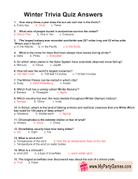 Displaying 22 questions associated with risk. Free Printable Winter Trivia Quiz With Answers