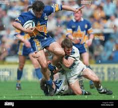 PHIL HASSAN STOTT & SHERIDAN LEEDS V SHEFFIELD EAGLES RLFC 22 April 1996  Stock Photo