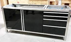What can you use a freestanding sink for? Custom Sink Unit Designed For Garage Cabinets Vault Custom Garages