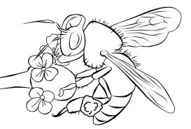 Bumblebee Realistic Bumblebee Image Over The Flower Coloring Page Online Coloring Pages Flower Coloring Pages Coloring Pages