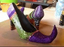 … leggings pattern, the go to leggings) witch hat: Witch Shoes Diy With Instructions Bright Purple Chartreuse Love Them Mod Podge Halloween Shoes Witch Shoes Diy Shoes