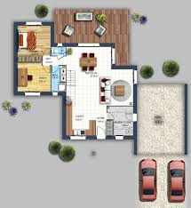 Zoom Sur L Amenagement Interieur De Cette Maison Contemporaine A Etage De 130m Ensemble Salon Sejour Cuisine Constructeur Maison Plan Petite Maison Maison