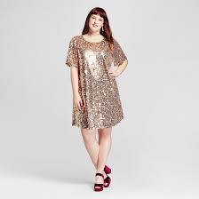 Rose Gold Short Sleeve Sequin Dress From Xhilaration Target Com Plus Size Sequin Dresses Black And White Plus Size Dresses Fashion