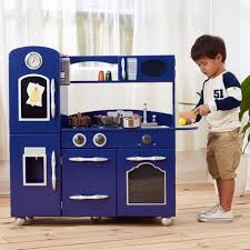 Teamson Kids Navy Play Kitchen Set In 2020 Wooden Play Kitchen Play Kitchen Kids Play Kitchen Set