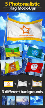 5 Photorealistic Flag Mock Ups Graphicriver This Is Realistic Flag Mock Ups To Display A Professional Impression On Your Design S Mockup Mockup Photoshop Flag Company