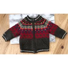 Catimini Fair Isle Full Zip Knit Sweater Jacket