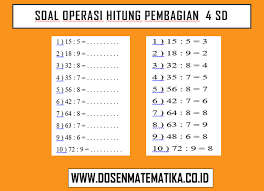Soal Operasi Hitung Pembagian 4 Sd