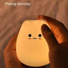 7 Colors Cute Night Lamp Children Bedroom Cat Silicone Led Touch Sensor Light Ebay