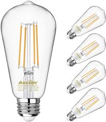 Vintage Led Edison Bulbs 60 Watt Equivalent Eye Protection Led Bulb With 95 Cri Non Dimmable Warm White 2700k St58 Antique Led Filament Bulbs E26 Medium Base Pack Of 4 Amazon Com