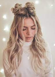 French Braided Space Buns W Tutorial Frenchbraids Half Bun Hairstyles Prom Hairstyles For Short Hair Braided Space Buns