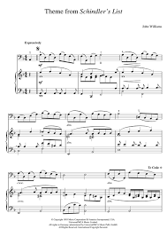 John Williams Theme From Schindler S List Sheet Music Notes Chords Score Download Printable Pdf Sheet Music Notes Music Notes Cello Sheet Music