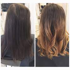 Honey Blonde Balayage Ombre Before And After Brown To Blonde Curls Medium Length Hair Balayage Hair Blonde Medium Blonde Balayage Honey Brown Hair