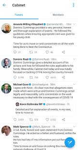 Dominic cummings claimed today that he 'screamed' at boris johnson while his chief aide in no10 over the prime minister's insistence that government policy should 'follow the bloody media'. Sunder Katwala On Twitter The Cabinet Have Resumed Tweeting About Dominic Cummings Supporting Him In These Terms After A 48 Hour Hiatus