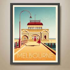 St Kilda Pier Melbourne St Kilda Pavilion Melbourne Beach Poster Australian Travel Poster Melbourne Travel Poster Melbourne Print Beach Posters Melbourne St Kilda