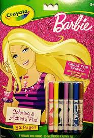 Contents and colors may vary. Crayola 32 Page Barbie Colouring And Activity Book 7 Washable Markers Barbie Coloring Barbie Books Color Activities