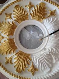 Bringing Up Bungalow Ceiling Bling Ceiling Medallions Diy Gold Ceiling Ceiling Medallions