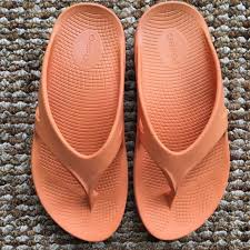 Oofos Orange Flip Flops