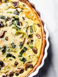 Leek Mushroom And Gruyere Quiche Suzanne Spiegoski Stuffed Mushrooms Christmas Breakfast Recipe Recipes
