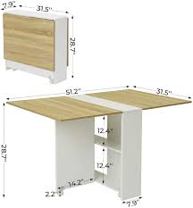 Dining tables for tiny houses. Buy Tiptiper Folding Dining Table Versatile Dinner Table With 6 Wheels And 2 Storage Racks Space Saving Kitchen Table Dining Room Table Online In Greece B082927yrg