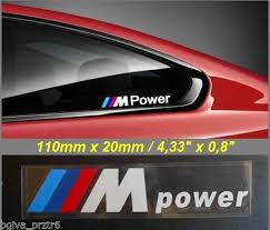 2 X Bmw M Power Window Decals Sticker Emblem Logo White Emblem Logo Window Decals Decals Stickers