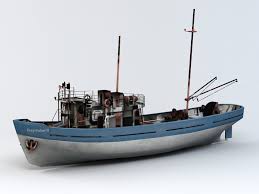 Deep Sea Fishing Boat 3d Model Download For Free In 2020 Deep Sea Fishing Boats Sea Fishing Deep Sea Fishing