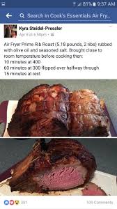 My wife has some sort of beef intolerance, and i don't have much family here so i rarely get to make a full roast (unless take the weight of the prime rib, in pounds, and multiply by 5 minutes per pound. Prime Ribs Air Fryer Recipes Healthy Air Fryer Recipes Easy Air Fryer Xl Recipes