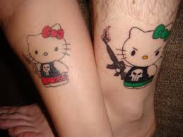 This has countered the notion that it's a preserve of teenagers. Couple Tattoo Hello Kitty Tattoo Design