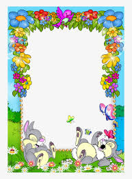 cute blue kids png photo frame with flowers and bunnies cute border for boys png image transparent png free download on seekpng cute blue kids png photo frame with