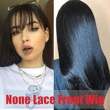CONNIE Straight Human Hair Wig With Bangs 20 inch Brazilian Virgin Hair  Wigs 150% Density Glueless Machine Made Wigs for Black Women None Lace  Front Wigs Natural Color : Buy Online at