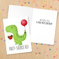 Foldable Birthday Card Print Out Party Saurus Rex Digital 5x7 Printable Folded Card Size Etsy Happy Birthday Cards Printable Happy Birthday Cards Card Sizes