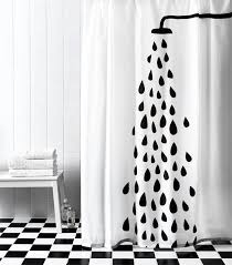 Black And White Fabric Shower Curtain Black And White Raindrop Shower Curtain Designer Shower Curtains Bathroom Shower Curtains White Shower Curtain