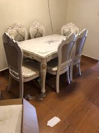 In modern times it is usually adjacent to the kitchen for convenience in serving, although in medieval times it was often on an entirely different floor level. Imported Dining Table 6 Chairs 2 Kelly Used Households Facebook