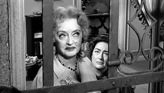 WHAT EVER HAPPENED TO BABY JANE?, 1962 Bette Davis, Joan Crawford, Victor  Buono, Anna Lee, Maidie Norman, B.D. Merrill, Robert Aldrich, classic  Grande Dame Guignol movie, psycho biddy horror film