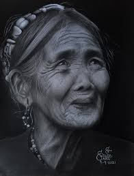 The card is painted with ink and brush, with a little dorso added