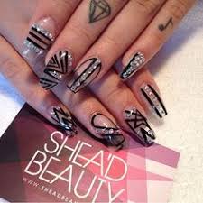 Acrylic Black And Clear Nails Coffin Nails Nails Asian Nails Transparent Nails