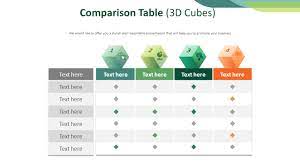 Create html & css comparison tables. Comparison Table Diagram 3d Cubes