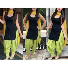 Black And Yellow Suit Design Latest Black And Green Color Casual Wear Cotton Patiyala Salwar Suit Kurti Designs Party Wear Indian Designer Outfits Salwar Designs