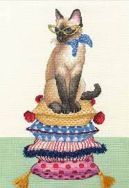 Siamese cat counted cross stitch patterns. Dimensions Cat Lady Crossstitchworld