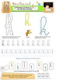 apprendre a ecrire en minuscules la lettre k de kaola ecriture lettres coloriage anna et elsa