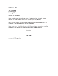 Get formal two weeks notice resignation letters to write your owns. Two Week Notice Resignation Letter